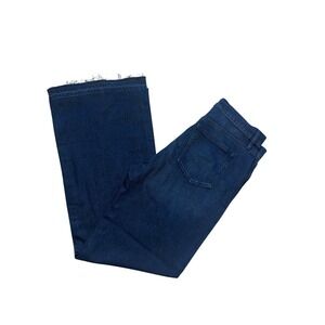LOFT Wide Leg Jeans | High Rise Dark Wash Denim Raw Hem | Women's 29 NWT